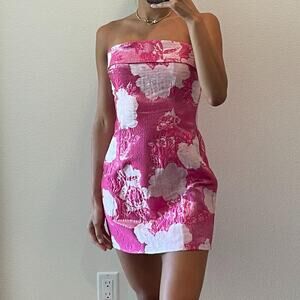 Pink Floral Bodycon Dress